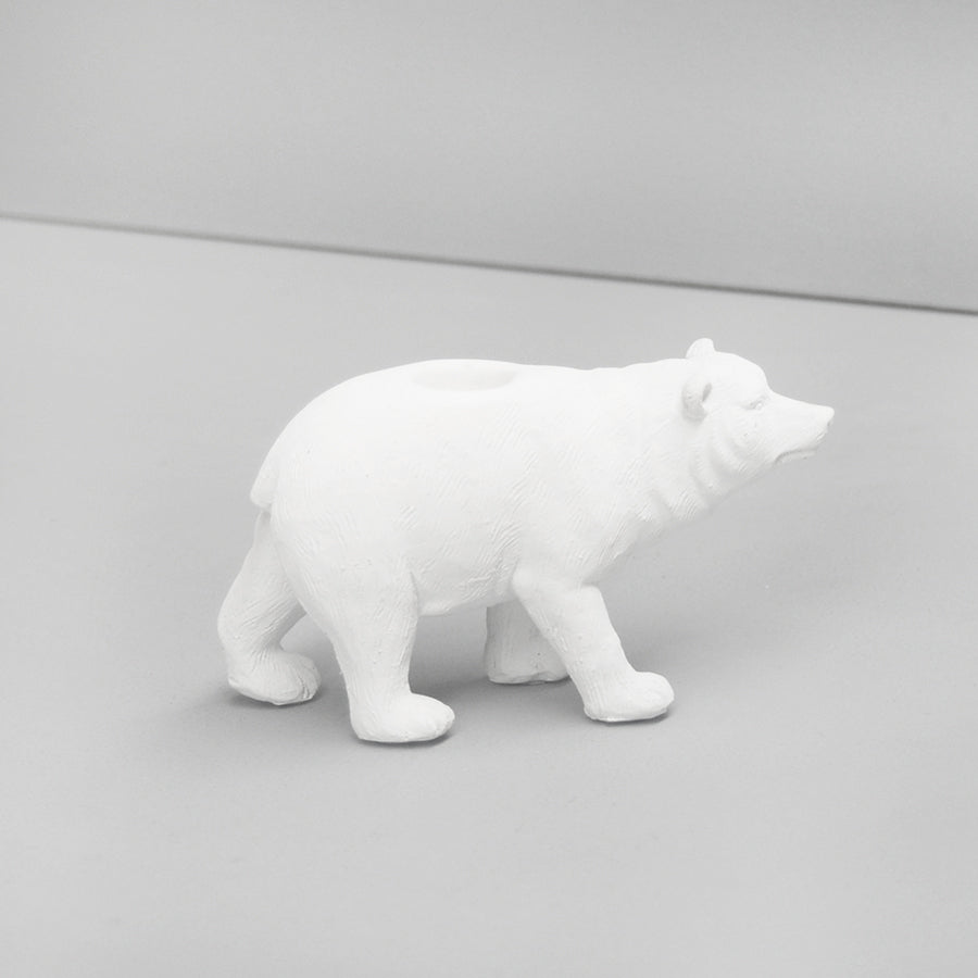 Bear Candle Holder - White
