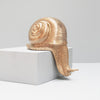 Gold resin crawling off the shelf snail. Snail home decor hanging off the shelf display