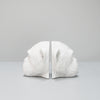 beautiful novelty faux monkey head resin bookends in white for home interior design and stlying. 