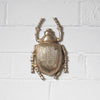 Gold scarab beetle wall mount with detailed shell and built-in hanger