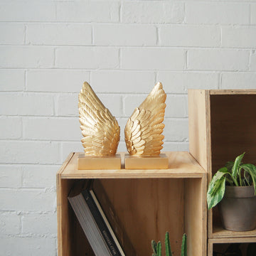 Wing Bookends - Gold