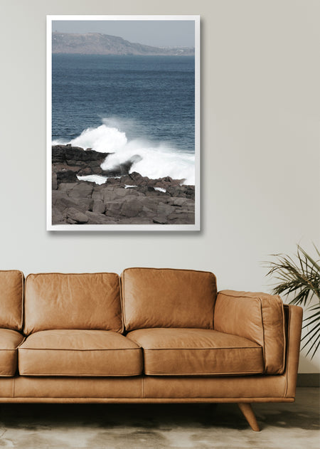Framed Canvas Print - Crashing Waves