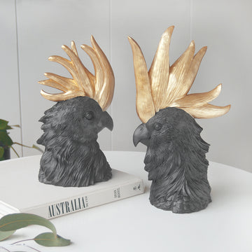 Crested Cockatoo (Set) - Black/Gold