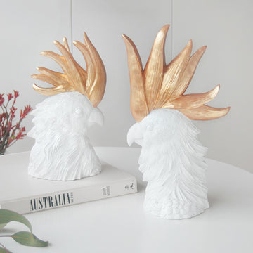 Crested Cockatoo (Set) - White/Gold