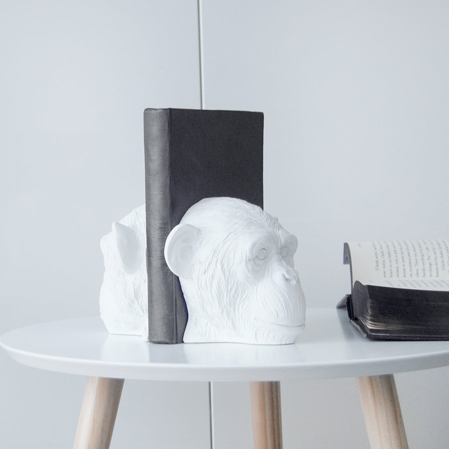 Monkey Bookends White