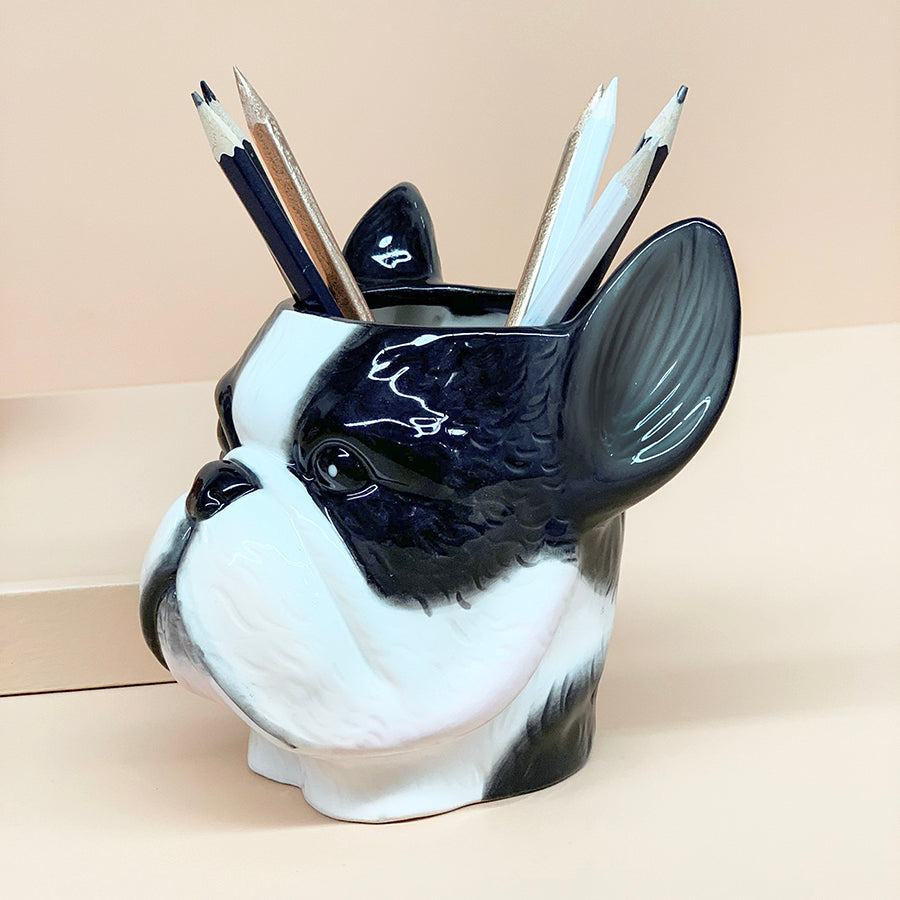 frenchie plant pot French Bulldog Planter – Ceramic Dog Pot by White Moose