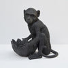 Matte black monkey bowl sculpture by White Moose