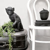 Black resin monkey home accessory with open tray