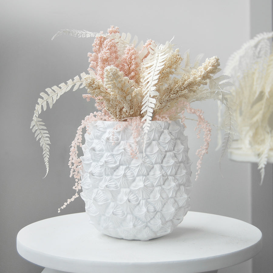 pineapple vase planter White Pineapple Vase – Textured Resin by White Moose