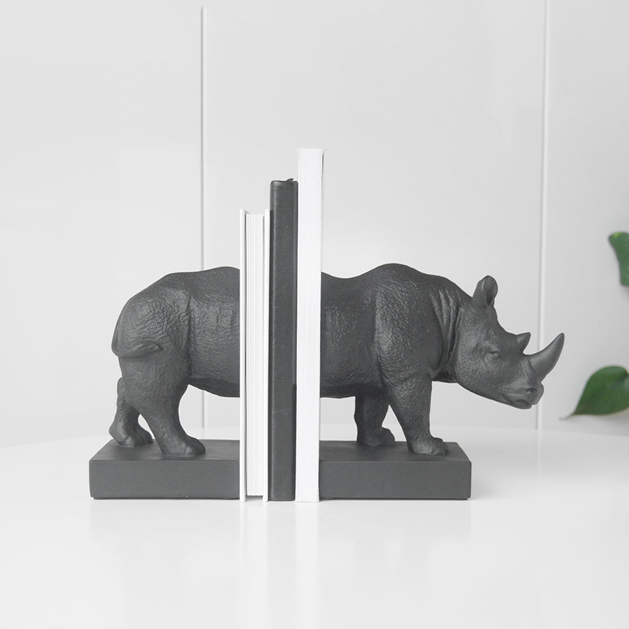 Rhino Bookends - Black