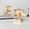 Rhino Bookends - Gold