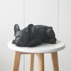 Black sleeping French Bulldog sculpture by White Moose