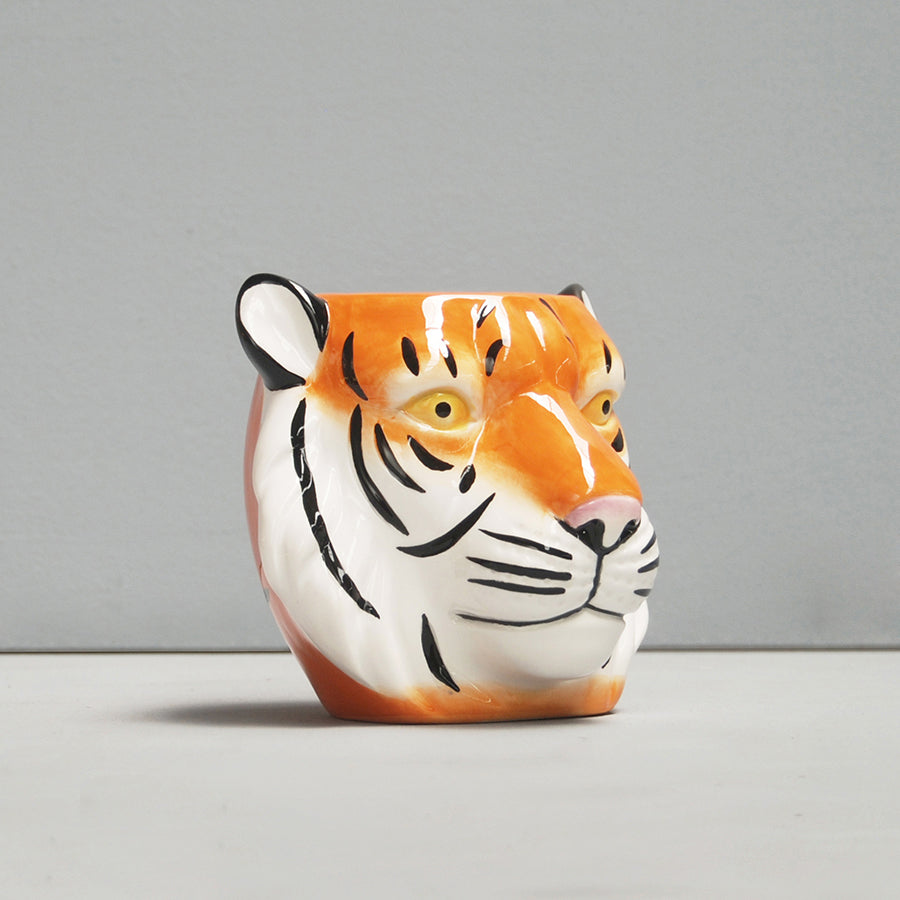 tiger head plant pot Tiger Planter – Ceramic Animal Pot by White Moose